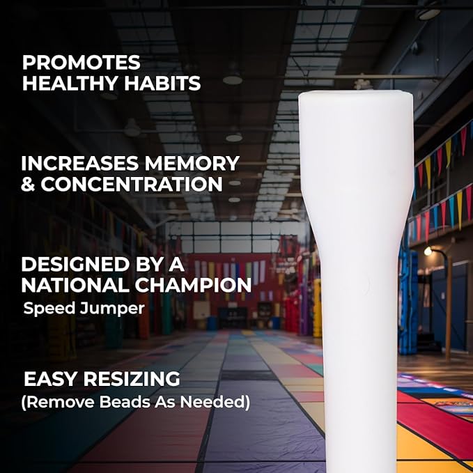 Beaded Kids Exercise Jump Rope - Segmented Skipping Rope for Kids - Durable Shatterproof Outdoor Beads - Light Weight and Tangle Free Exercise Training - Easily Adjustable Kids Jump Rope for Fitness