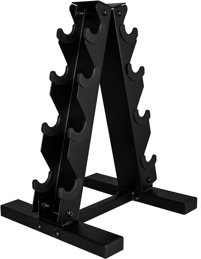 CAP Barbell Rubber Coated Dumbbell Weight Set with Vertical Rack | 100 lb, 150 lb, and 210 lb Options