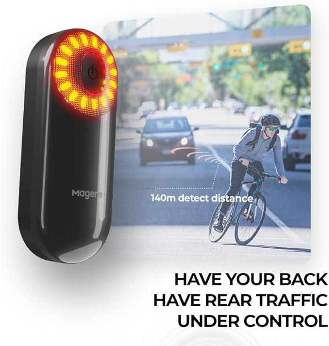 Magene L508 Bike Radar Tail Light, Smart Rear View Radar Taillight Compatible with Some Bike Computers and Watches, Support Utility APP Display