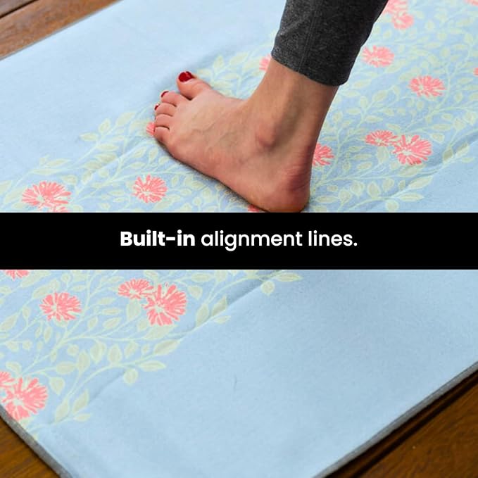Yoga Drip Yoga Towel - Non Slip Hot Yoga Mat Towel With Corner Pockets, No-Skid Grip, and Built-in Alignment Lines | Soft, Moisture Wicking, and Sweat Absorbent | No Bunching, Stays in Place 72" x 25"