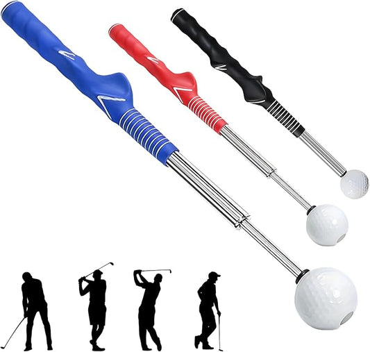 Golf Grip Trainer,Golf Swing Trainer,Retractable Right-Handed Grip Trainer Golf Training Aid for Warmup, Strength Tempo Practice, Indoor/Outdoor Use Improve Swing Rhythm & Accuracy