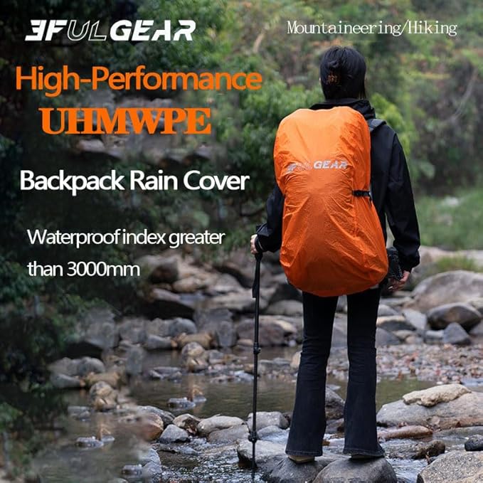 3F 20-85L backpack rain cover, waterproof, dustproof, wear-resistant, tear resistant outdoor hiking backpack cover (blue-M)