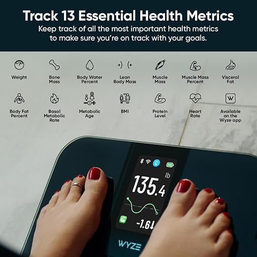 Smart Scale Ultra with 4.3" Color Display, Digital Scale for Body Weight BMI Muscle Mass, Heart Rate Monitor, Wi-Fi & Bluetooth Weight Scale with Baby/Pet/Luggage Mode, 400lbs