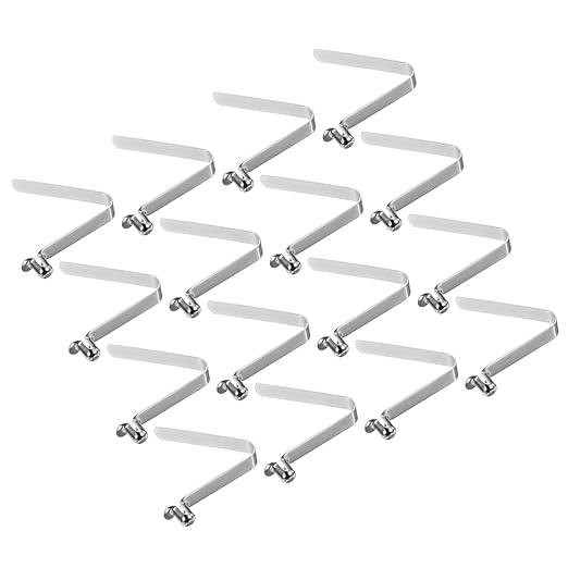 PATIKIL 10.5x7.5mm Kayak Paddle Snaps, 16 Pack Tent Pole Clips Steel V Shaped Single Pin Push Button Spring Clips Lock Tube Pole Clips for Camping Awning