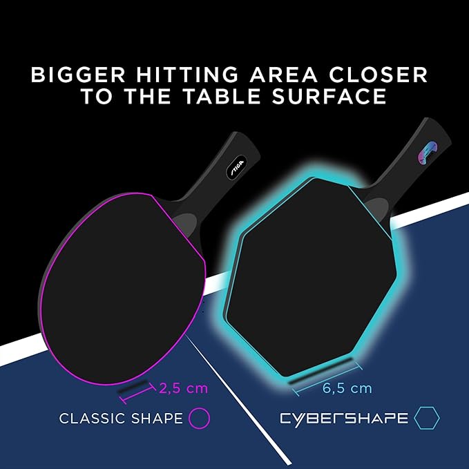Stiga Pure Cybershape Table Tennis Blade, Wood Blade for Experienced Advanced Offensive Players, Competition Approved