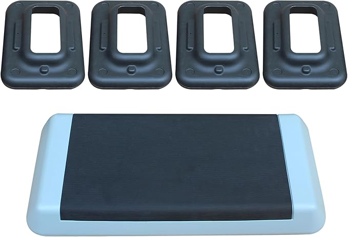 Aerobic Step Platform 30" × 14" Height Adjustable Workout Step for Fitness Strength Training with Risers Exercise Platform for Home Gym
