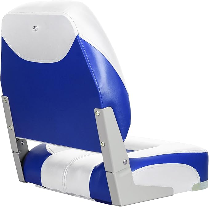 Two Tone Low Back Folding Boat Seat,White/Blue,2pcs/pack