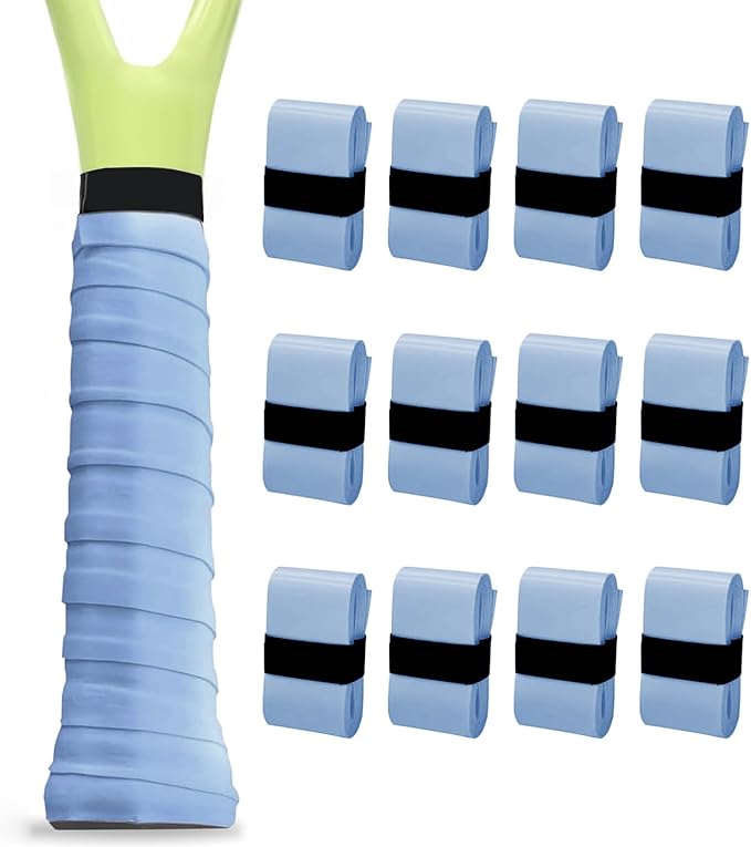 LK Sports Tennis Racket Grip Tape, 12 Pack, Absorbent and Anti-Slip Tennis Overgrip, Precut Soft Pickleball Paddle/Badminton Wrap Grips Tape
