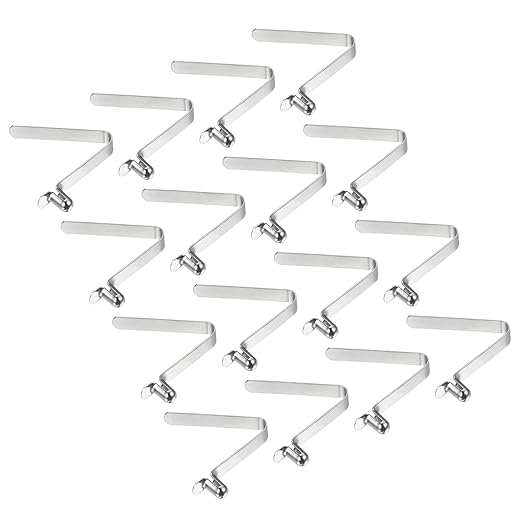 PATIKIL 8x5mm Kayak Paddle Snaps, 16 Pack Tent Pole Clips Steel V Shaped Single Pin Push Button Spring Clips Lock Tube Pole Clips for Camping Awning