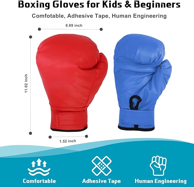 2 Pairs Boxing Gloves for Beginners & Kids, Boxing Training Gloves Suitable for Men & Women, Lightweight Shockproof Gloves for Training & Practice