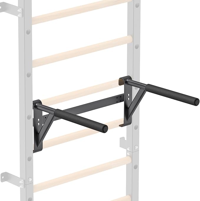 Dip Bar Attachment for Swedish Ladder, Non-Slip Adjustable Grip Handles, Dip Station for Strength Training, 250 lbs Capacity