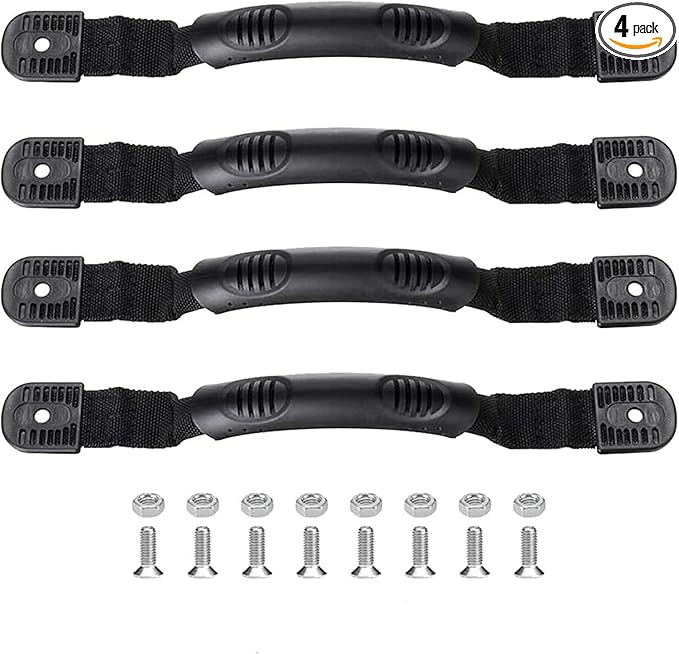 4PCS Kayak Carry Handles, Sturdy Canoe Boat Handle with Screws for Ocean Kayak Emotion Kayaks Luggage Outdoor Sport Canoe Handle Kayak Parts Black