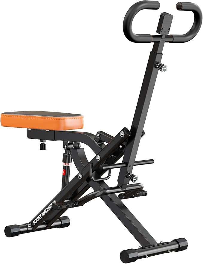 SogesPower Squat Machine for Home Gym, Squat Rowing Machine with Adjustable Resistance and Optional Full Motion, Squat Assist Trainer for Glutes & Legs Workout, Up to 330lbs