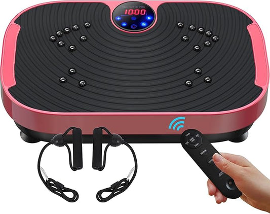 AXV Vibration Plate Fitness Platform Exercise Machine Vibrating Lymphatic Drainage Shaking Full Body Shaker Workout Vibrate Stand Shake Board Sport Gym for Weight Loss Fat Burner for Women Men