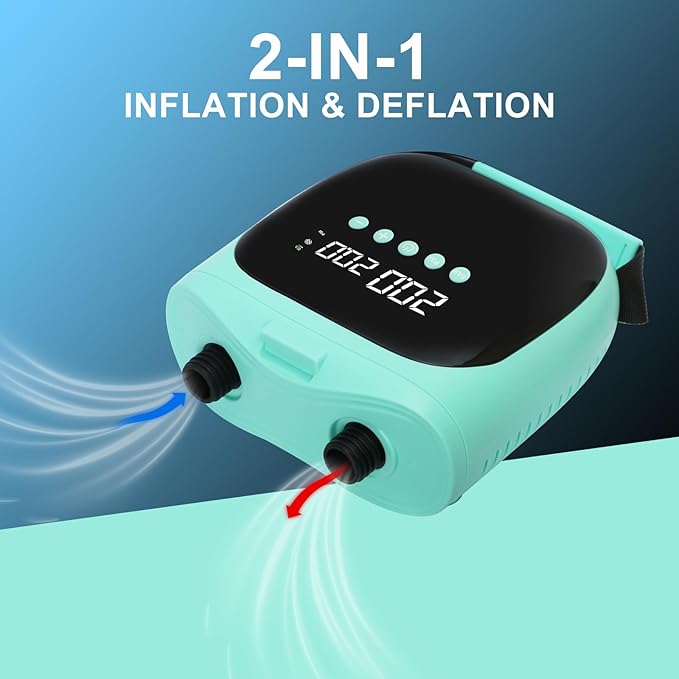 Electric Paddle Board Pump – 20PSI High-Pressure Electric SUP Pump Air Pump with Auto Shutoff, Dual-Stage Inflation for Paddle Boards, Kayaks, Tents, Boats & Inflatables Green