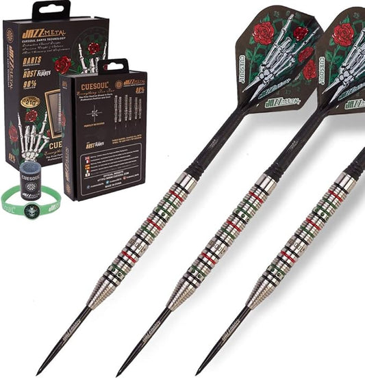 CUESOUL Jazz-Metal 21g/23g/25g 90% Tungsten Steel Tip Dart Set with Integrated Dart Shafts and Dart Flights