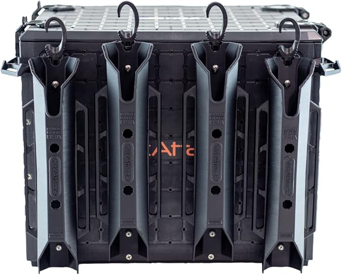 YakAttack BlackPak Pro 13" x 16" Kayak Fishing Crate with 4 Rod Holders - Black | Tackle Storage Box & Gear Organizer for Kayaks | Lightweight, Durable & Customizable Marine Accessory | Made in USA
