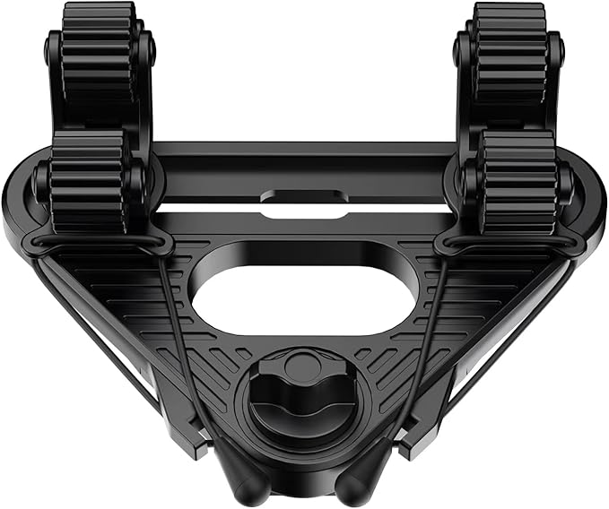 Doubleheader with Dual Kayak Paddle Holder, Multi-Functional Kayak Paddle Holder, Dual Head Kayak Track Mount Accessories with Two Security Tethers - Kayak Oar/Fishing Net/Gaff Holder for Fishing