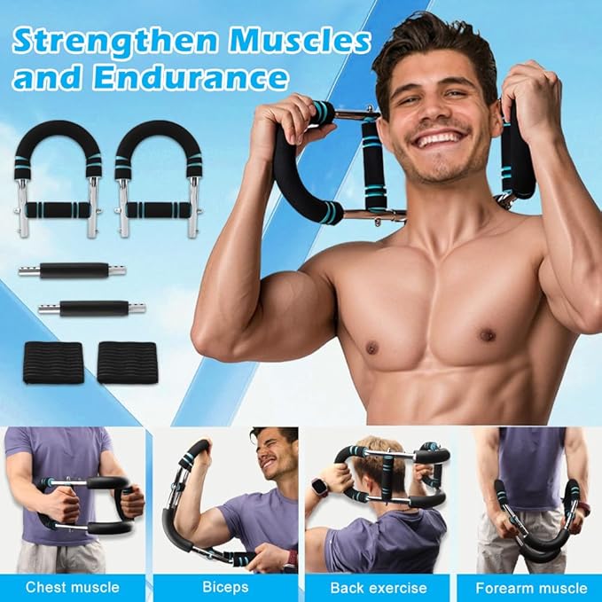 Twister Arm Trainer, 40-100lb Adjustable Power Twister Bar, Arm Trainer with Chest Workout Equipment, Detachable Design Fitness Machine for Home & Gym