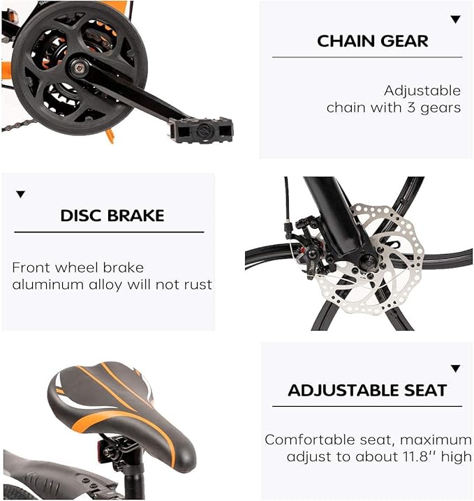 26 ich Folding Mountain Bike, 21 Speed High Carbon Steel Mountain Bike for Adults with 26 Inches Durable Tires, Front Suspension Folding Bicycle for Women and Man