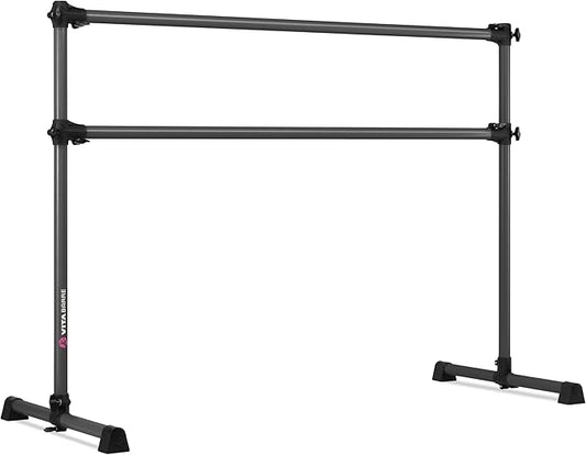 VITA Barre Portable Freestanding Double Ballet Barre, Prodigy, Aluminum | Adjustable Height, USA Made, Home or Gym Exercise Equipment for Kids & Adults | Dance, Fitness, Pilates