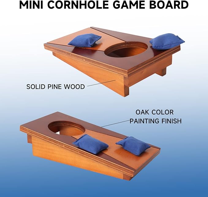 GSE Games & Sports Expert Portable Cornhole Toss Game Set with 8 Bean Bags, Wooden Cornhole Game Set for Indoor&Outdoor. Bean Bag Toss Game Set for Family, Friends