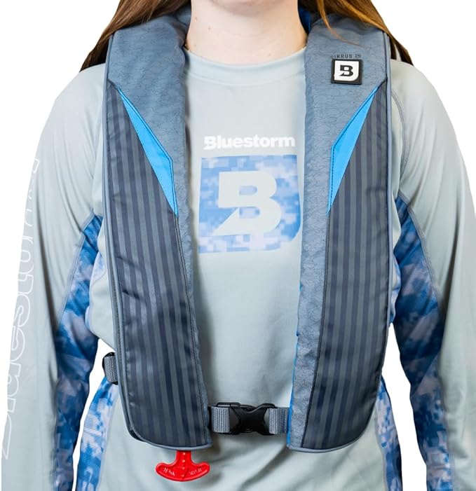 BLUESTORM Cirrus26 Inflatable PFD Life Jackets for Adults | US Coast Guard Approved Automatic Life Vest w/Manual Override Convertibility