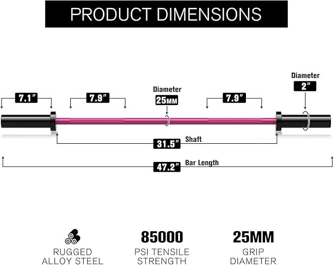 RitFit Barbell Weight Set - 4/6FT Olympic Barbell with Weight Plates (55-275LB Total) - Weightlifting Equipment for Squats, Curls, Deadlifts, Presses, Hip Thrusts