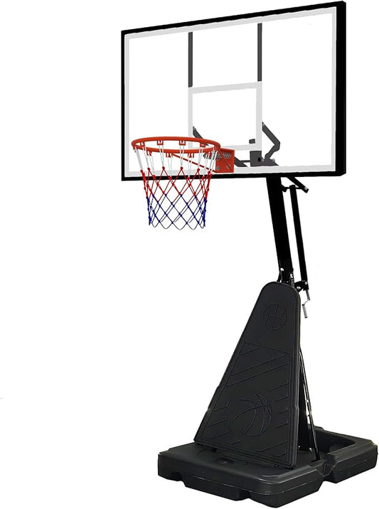 Basketball Hoop Outdoor 8.04-10FT Height Adjustable, Portable Basketball Goal with 44 Inch Shatterproof Backboard, Heavy-Duty Base & Wheels for Youth,Teens,Adults in Backyard,Driveway,Indoor