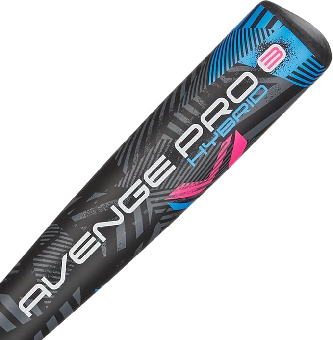 Axe | Avenge Pro 3 Hybrid | USA Baseball Bat | Drop -10/-8/-5 | 3-Piece Hybrid | 2 5/8" Barrel | Black/Blue/Pink
