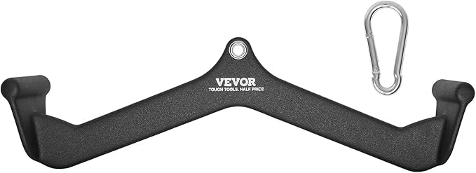 VEVOR LAT Pulldown Attachments, Cable Machine Rowing T-bar V-bar Tricep Pull Down Bar, Back Strength Training Rubber Coated Handle Grip, Bicep Curl Tricep LAT Pulldown Bar for Home Gym Fitness
