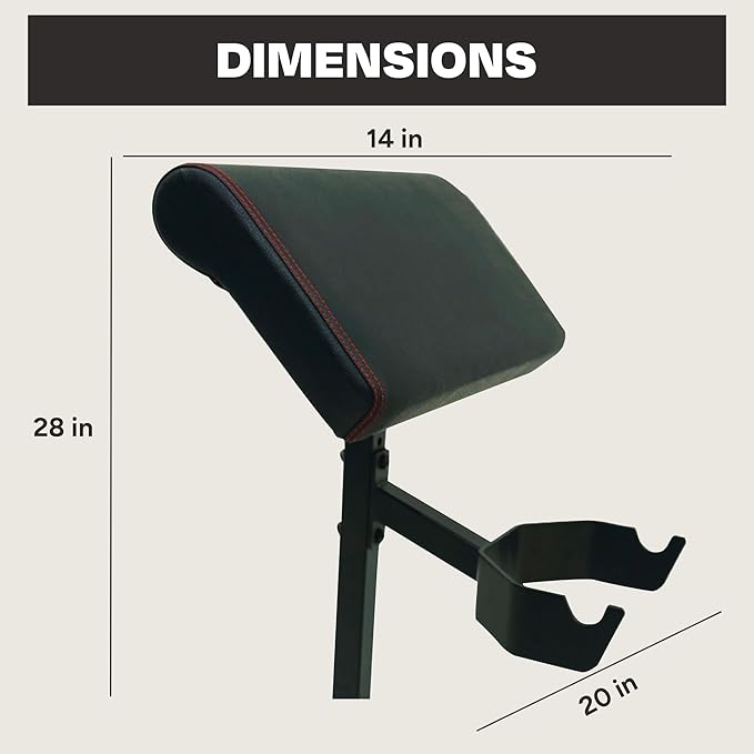 Inspire Fitness Preacher Curl Attachment – Bicep Curl Bench Attachment for SCS & FT1 Benches – Ideal for Hand Curl Exercises