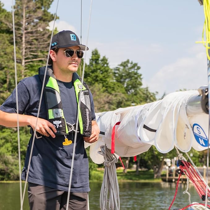 BLUESTORM Stratus 35 Inflatable Life Jacket PFD for Adults | US Coast Guard (USCG) Approved Automatic Self Inflating Life Vest Preserver with Manual Ripcord