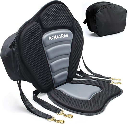 Deluxe Padded Kayak Seat with Adjustable Backrest - Universal Fit for Canoe, Fishing Boat & More