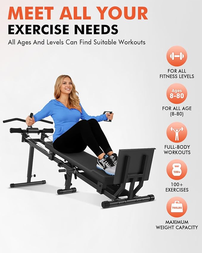 GMWD Total Home Gym with Detachable Footplate,Swing Attachment and Weight Holder,Versatile Total Body Training Machine for Home Gym Workout