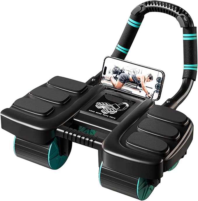 2024 New Ab Wheel Roller with Elbow Support - Automatic Rebound Abdominal Wheel Roller, The Upgraded Four-wheel Abdominal Wheel Core Workout Equipment Home Gym Abs Machine