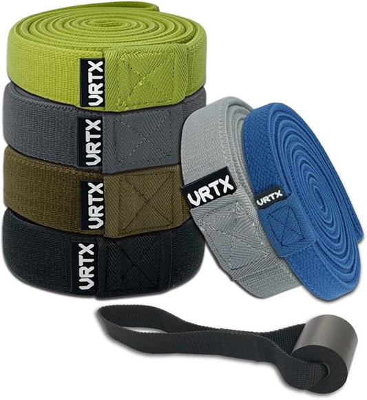 VRTX Fabric Resistance Bands for Men & Women | Long Exercise Band for Workout, Stretch, Yoga, Full Body Training | Soft Mesh Cloth, Non-Slip, High Durability Elastic Straps