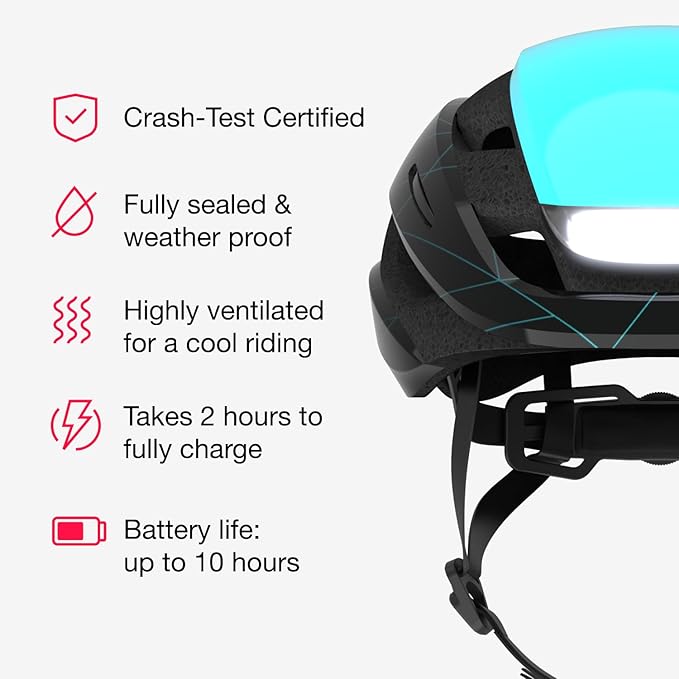 Lumos Ultra Smart Bike Helmet | Customizable Front and Back LED Lights with Turn Signals | Road Bicycle Helmets for Adults: Men, Women