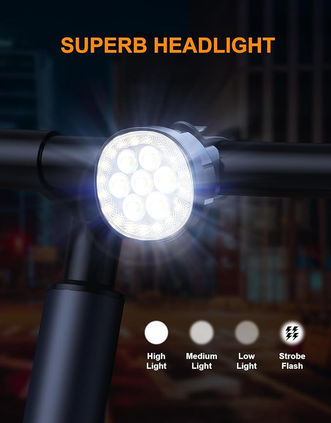 Bike Lights, [8+12 Modes & USB Rechargeable] Ultra Bright LED Bike Lights for Night Riding Front and Back Flashlight, IP65 Waterproof Bicycle Headlight and Tail Light Set for Cycling
