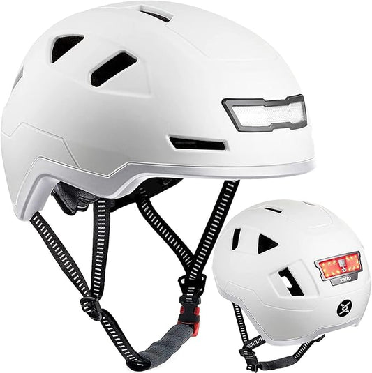 Bike Helmet with LED Lights - Urban Bicycle Helmet for Adults, Men & Women - CPSC & NTA-8776 Dual Certified - Class 3 E-Bikes, Scooters, Onewheel, Commuter, Mountain
