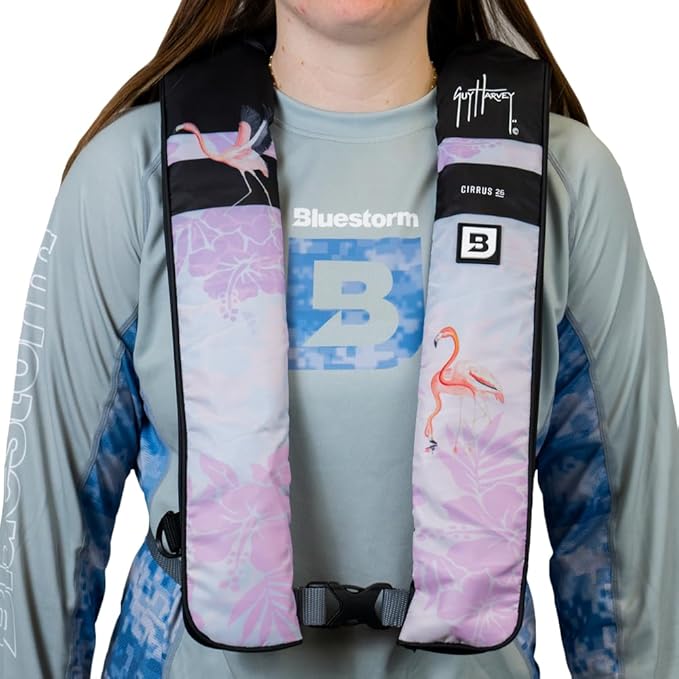 BLUESTORM Cirrus26 Inflatable PFD Life Jackets for Adults | US Coast Guard Approved Automatic Life Vest w/Manual Override Convertibility