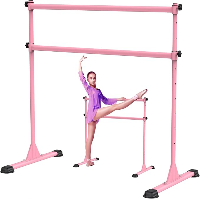 Height Adjustable Ballet Barre, Heavy Duty Freestanding Dance Bar, Anti-Slip Sturdy for Kids & Adults, Ideal for Home, Ballet, Fitness, Yoga