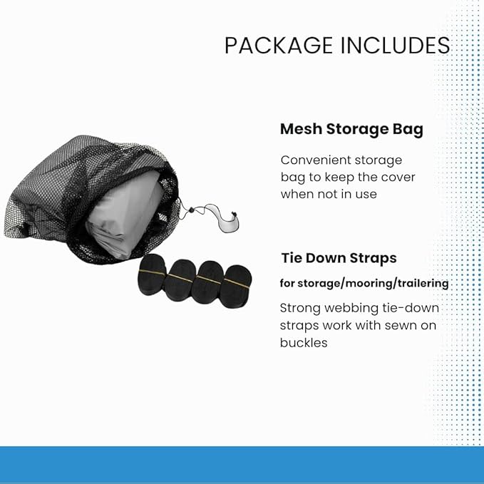 Trailerable Inflatable Boat Cover, Heavy Duty UV Resistant Waterproof for Inflatable and Rib Rigid Inflatable Boat, Dinghy Boat Storage Fits up to 9.5ft Long