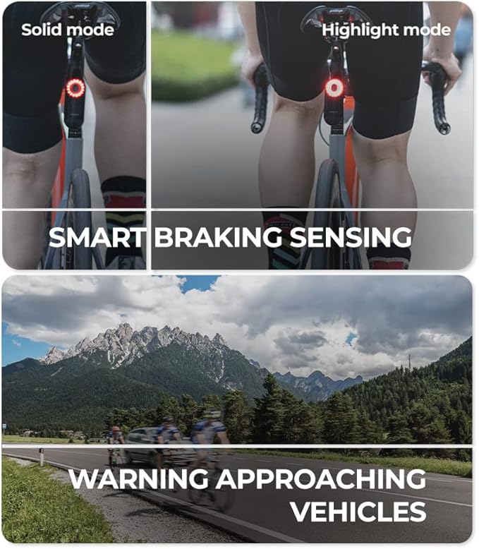 Magene L508 Bike Radar Tail Light, Smart Rear View Radar Taillight Compatible with Some Bike Computers and Watches, Support Utility APP Display