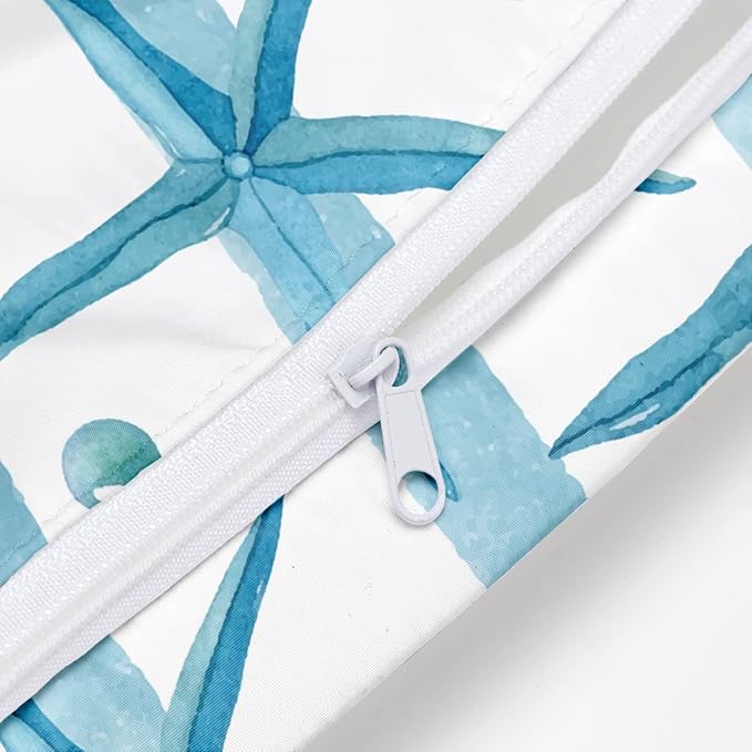 Wet Dry Bag for Swimsuit, Travel, Beach, Pool, Diapers, Dirty Yoga Gym Clothes, Makeup, Waterproof Reusable Beach Bag with Ocean Decor Starfish Sea Horse Anchor