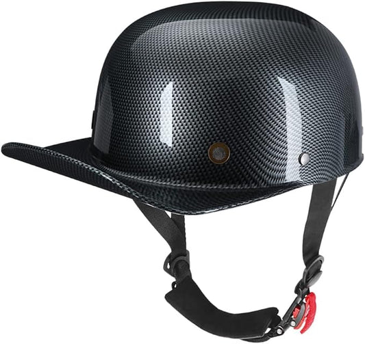 Vintage Retro Open Face Motorcycle Helmet Baseball Cap Half Helmets Men Women for Moped Cap Jet Scooter Street Cruiser - DOT Certified