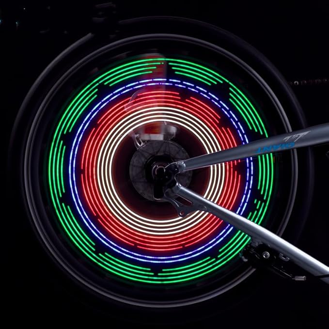 32 LED Spoke Lights - 30 Color Flashing Patterns Automatically Change, Easy Mount Bicycle Lights On Wheel Spokes