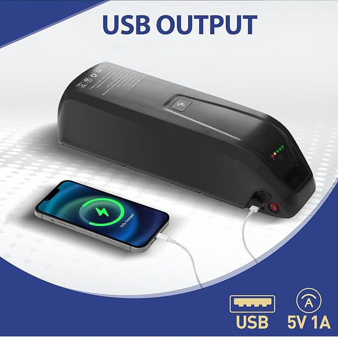 UAZ 36V 48V 52V Ebike Battery 4 Pin 10Ah 15Ah 20Ah Electric Bike Battery with 40A BMS Safe Lock, Led Indicator Light, for 200-1500W Motor Tricycle, Mountain Bicycle Batteries (48V10AH-4PIN)