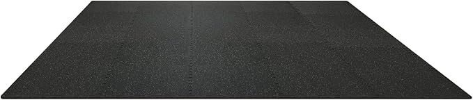 VEVOR 0.56 Inch Thick Gym Floor Mats, Rubber Top with EVA Foam, 25" x 25" Gym Flooring Workout Mats, Interlocking Puzzle Gym Mats for Gym, Home, Garage