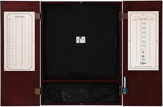 Viper Metropolitan Solid Wood Sisal/Bristle Steel Tip Dartboard Cabinet: Cabinet Only (No Dartboard), Mahogany Finish